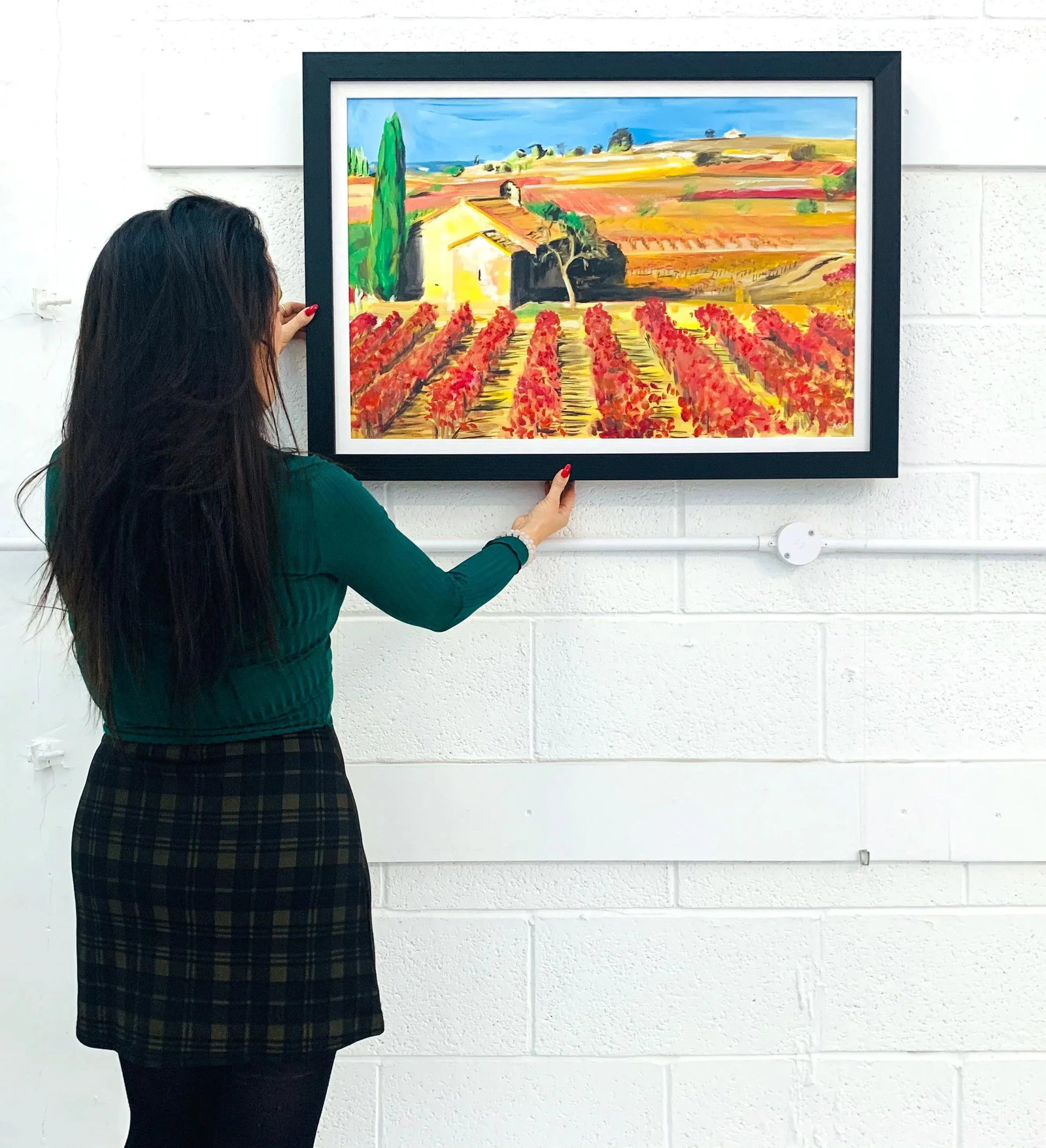 Painting of Vineyard in Wine Growing Bordeaux France - Unique Original Art by Modern British Artist, - 2