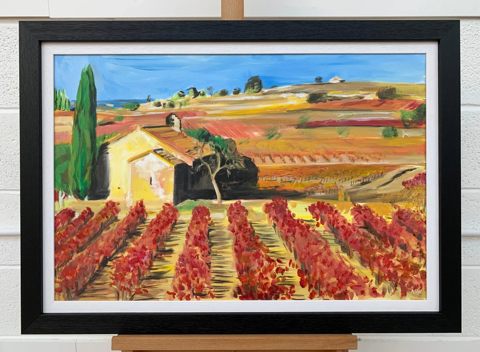 Painting of Vineyard in Wine Growing Bordeaux France - Unique Original Art by Modern British Artist, - 4