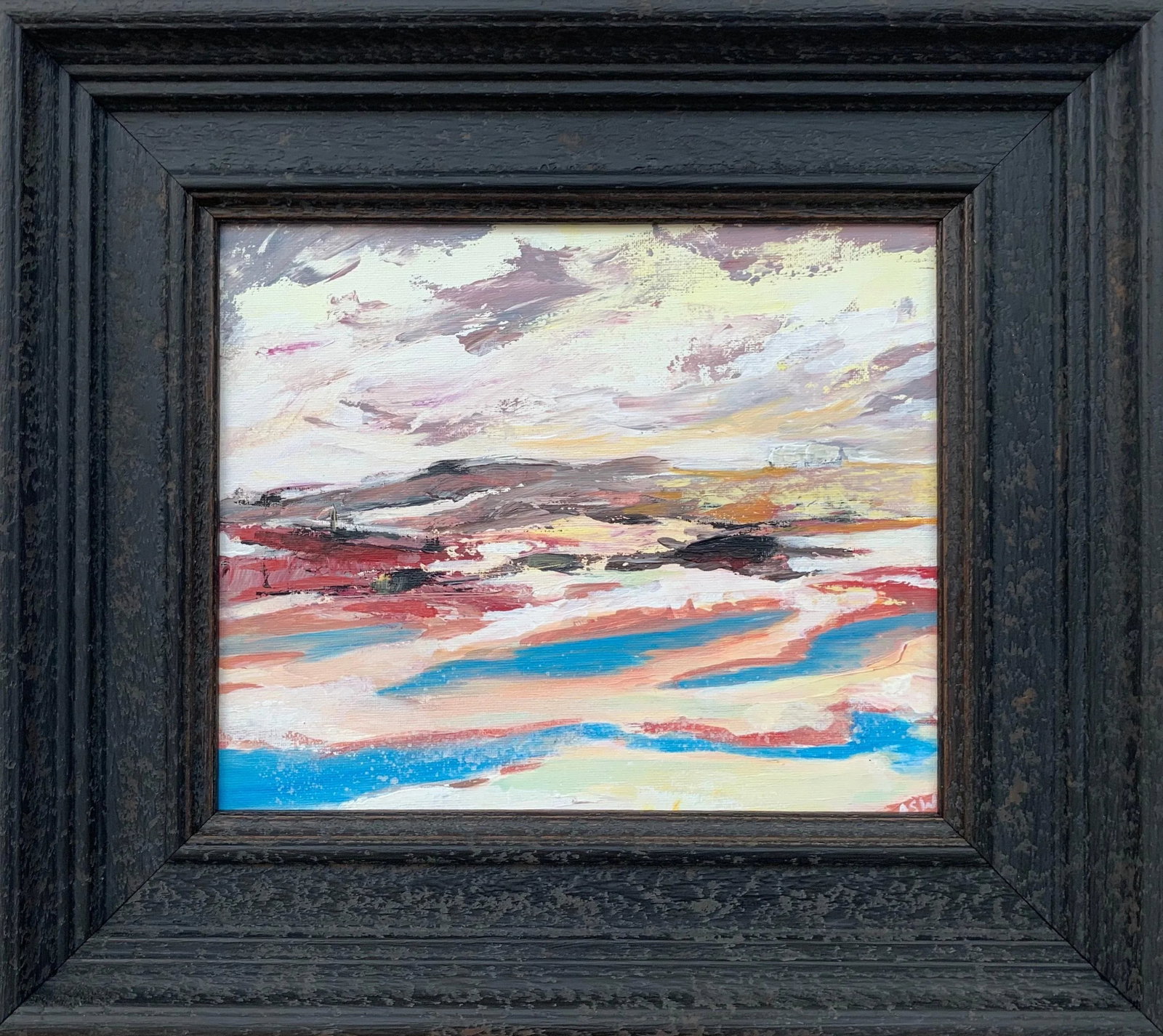 Original Abstract Landscape Study of English Seascape Shoreline: Abstract Study of English Seascape Shoreline by Leading Contemporary British Artist Angela Wakefield Art measures 12 x 10 inches Angela Wakefield has twice been on the front cover of "˜Art of