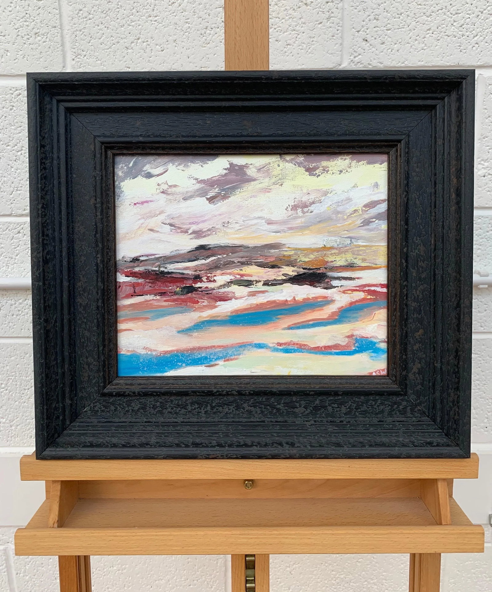 Original Abstract Landscape Study of English Seascape Shoreline - 3