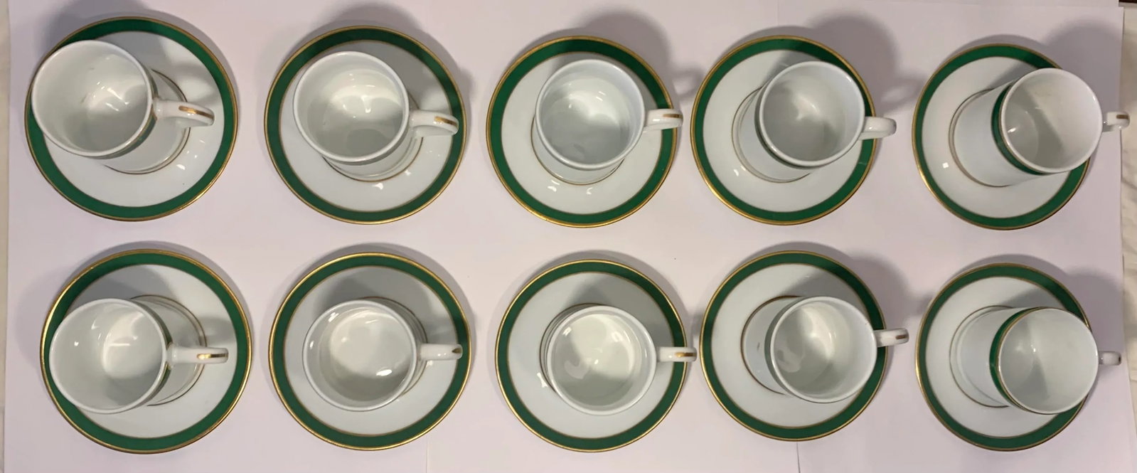1980s American Porcelain Demitasse Cups and Saucers, Woodmere of New Castle Pennsylvania- 20 Pieces - 3