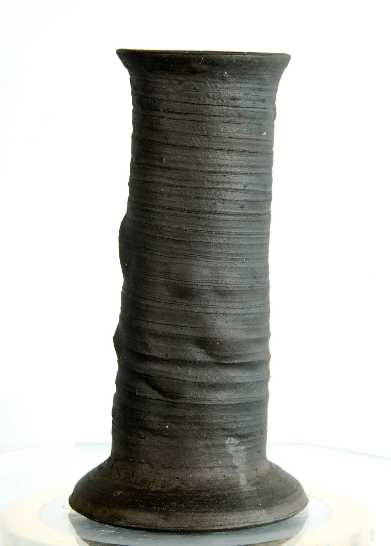 Vintage Black Mid Century Brutalist Ceramic Art Pottery Vase - 2