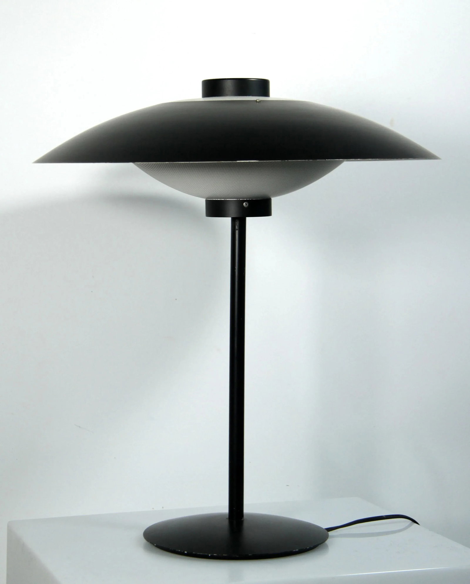 Vintage Danish Modern Black Table Lamp by Jo Hammerborg for Fog & Morup of Denmark - 9