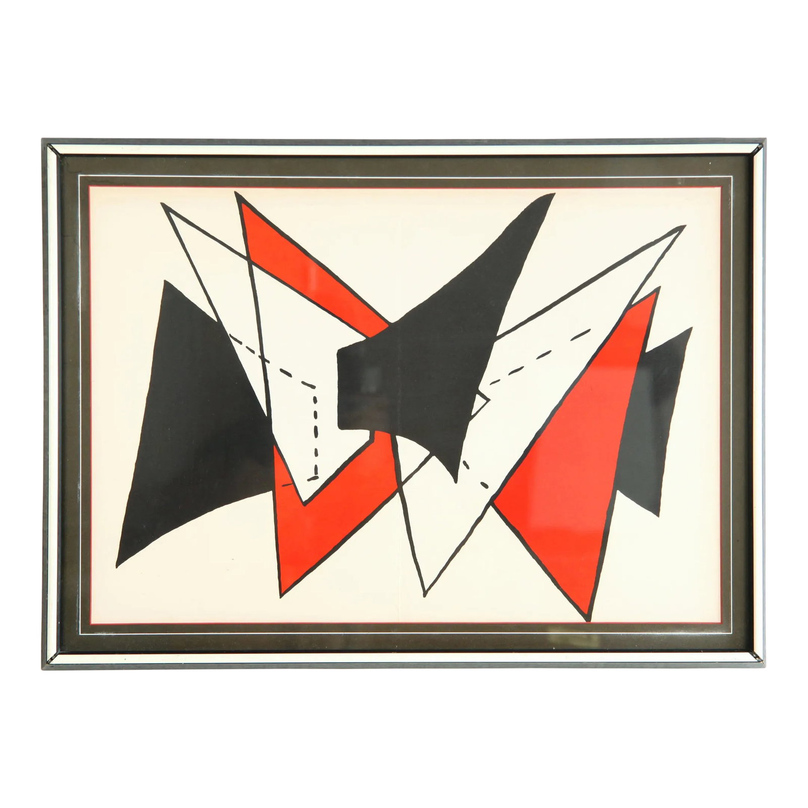 Original C.1963 Alexander Calder Lithograph Print Derriere Le Miroir #141 Stabiles: Presented here is an original c.1963 lithograph from Derrière le Miroir, #141 by the famed Alexander Calder. It showcases Calder's unique style of abstract forms and bold lines, depicting