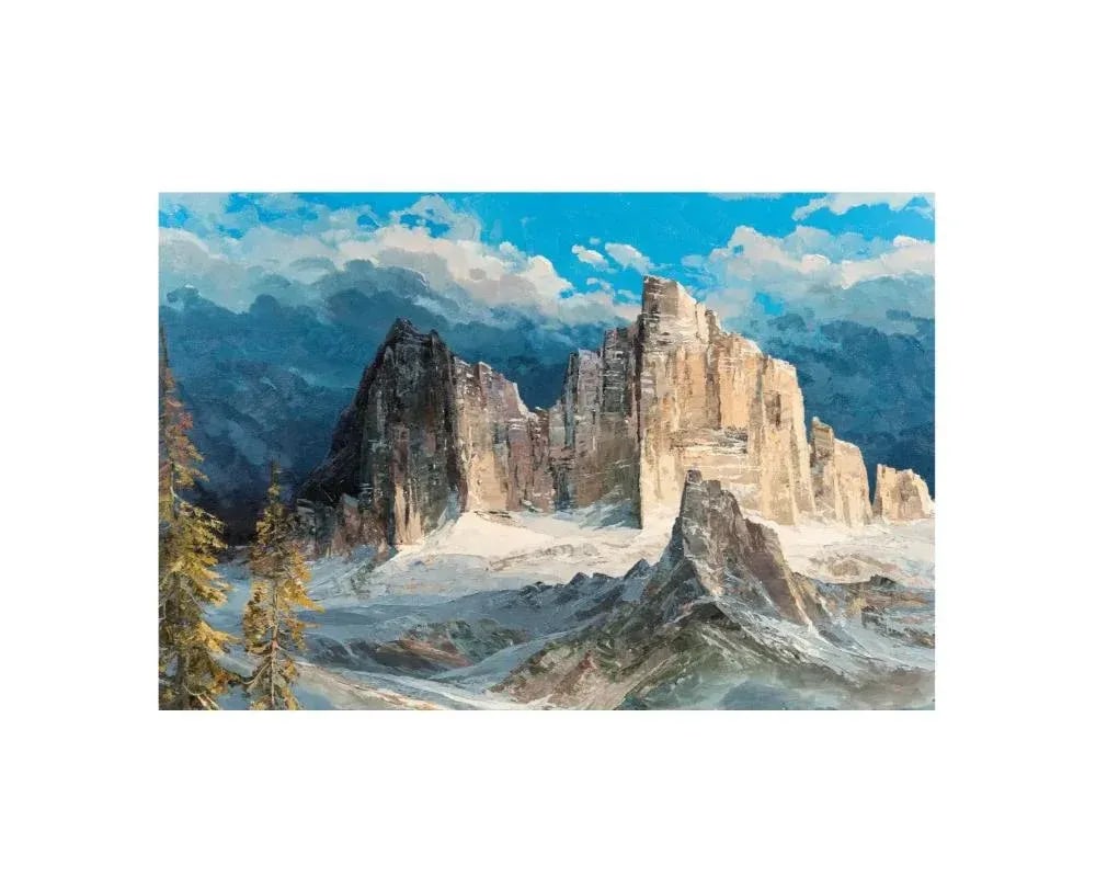 Vintage Hans Munnich Mountain Landscape With Lake Oil on Canvas Painting - 4