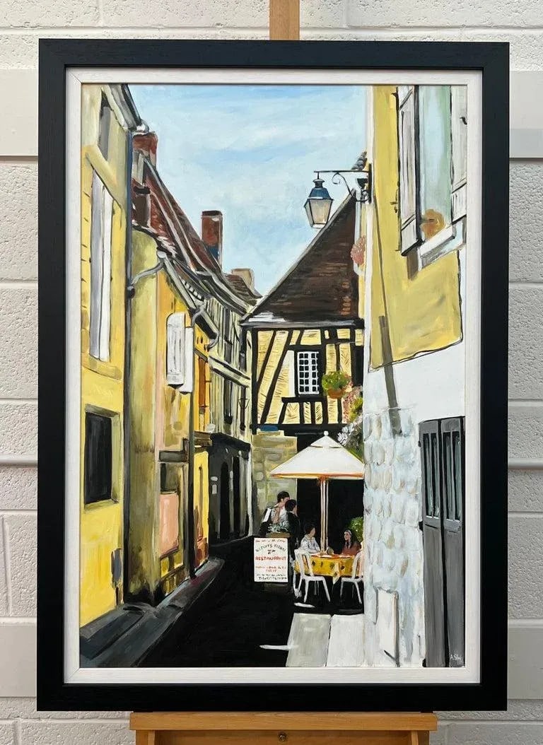2012 Painting of Bergerac Old Town Cafe in France by Contemporary British Artist Angela Wakefield, F - 3