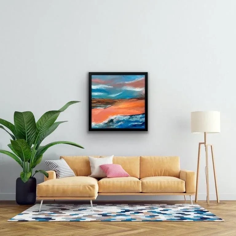 Orange & Blue Abstract English Moorland Landscape Earthy Colours Contemporary British Artist - 5