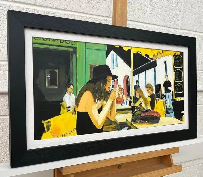 Woman Smoking at Le Cafe La Nuit in Arles, France Original Painting by Contemporary British Artist A - 3