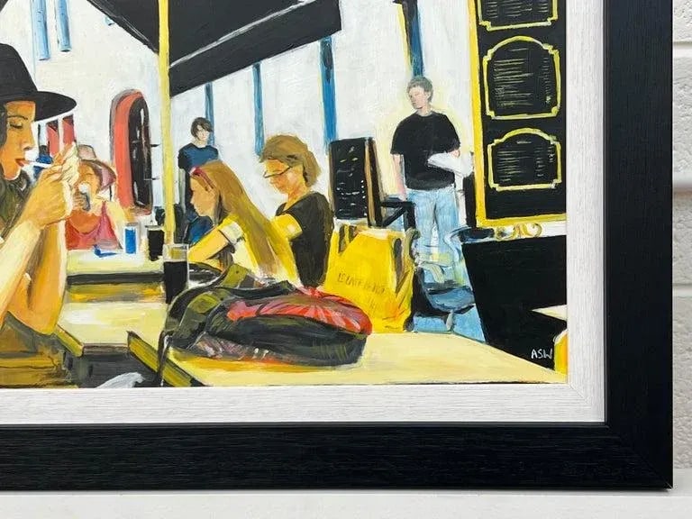 Woman Smoking at Le Cafe La Nuit in Arles, France Original Painting by Contemporary British Artist A - 6