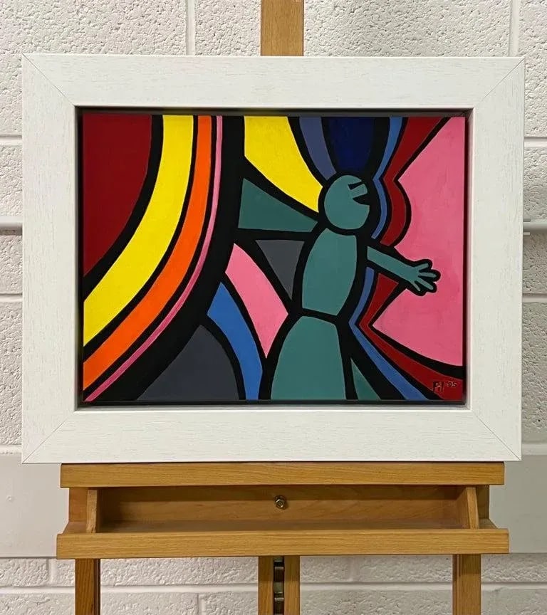 Contemporary Surreal Cartoon Pen & Ink Drawing on Canvas by British Artist, 2005 - 3