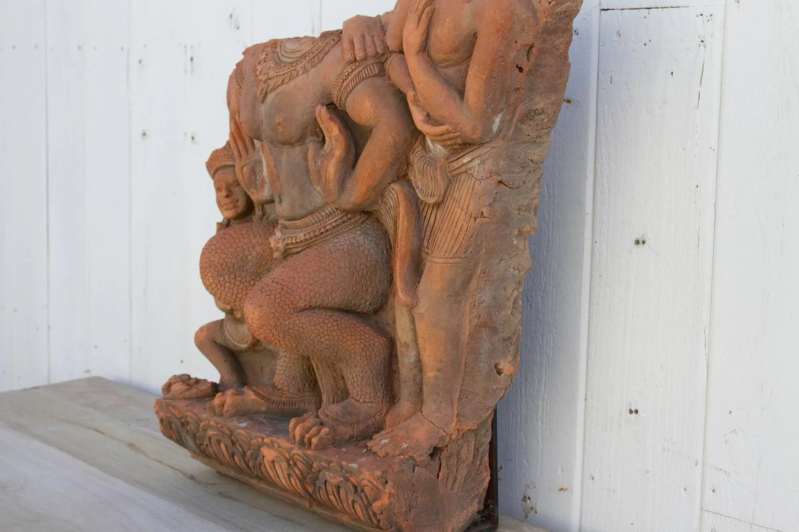 Large Antique Thai Terracotta Mythical Statue - 4