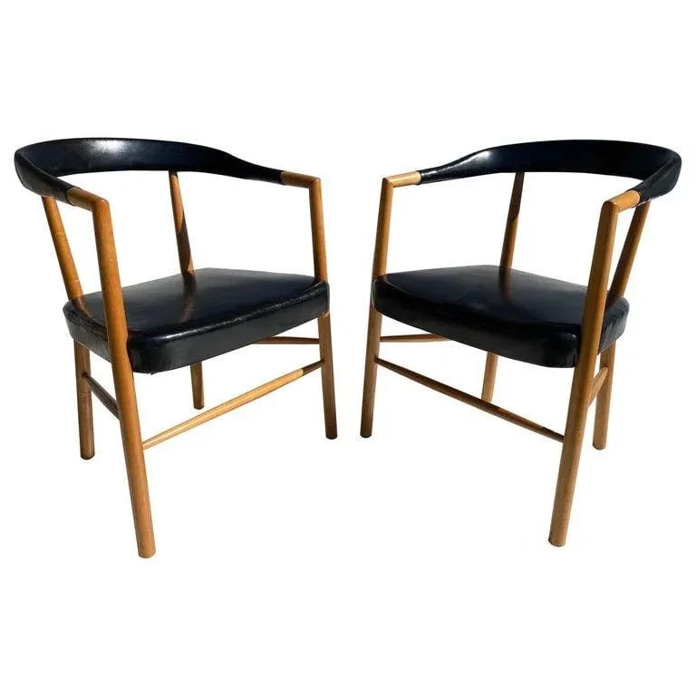 1950s United Nations Armchairs Attributed to Jacob Kjaer - A Pair - 13