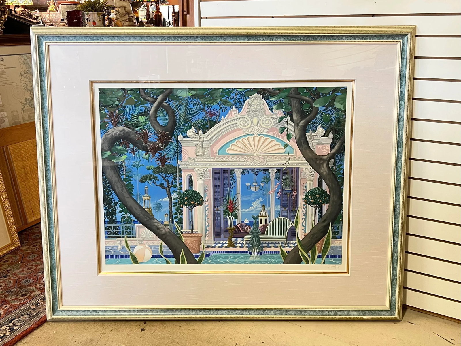 John Kiraly "Temple of Sun" Framed & Signed Whimsical Interior Scene Serigraph - 12