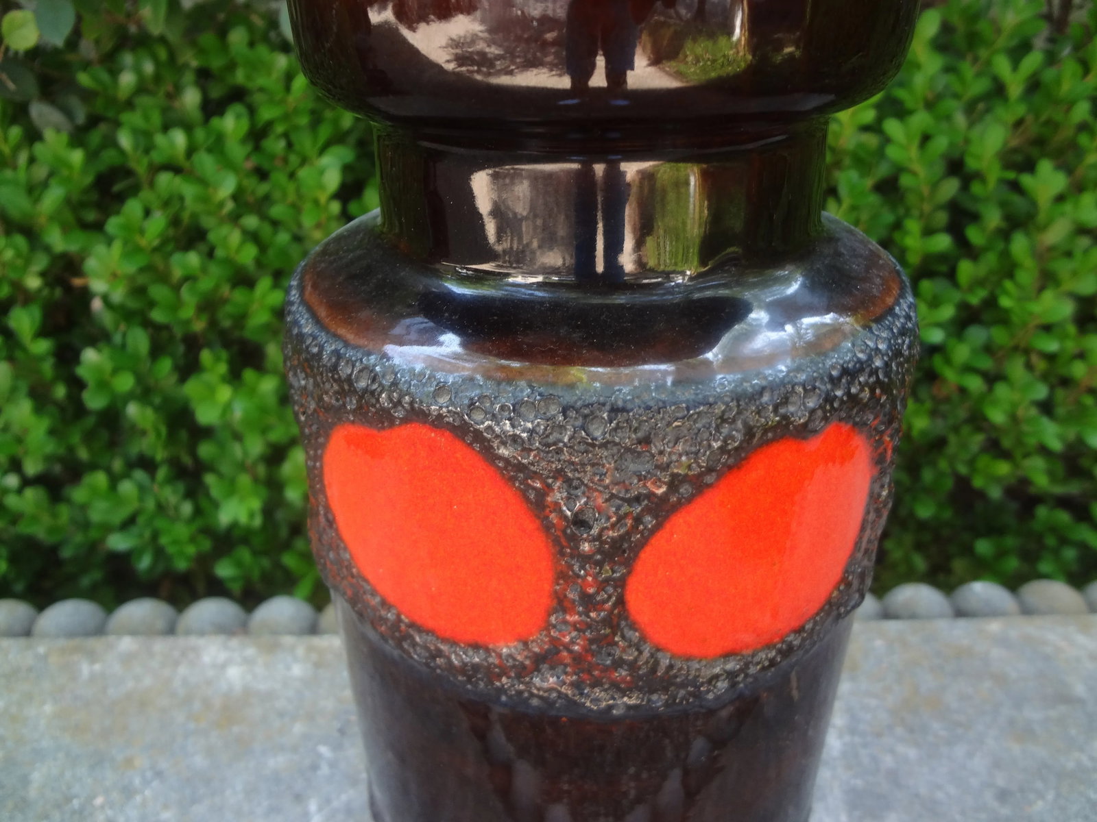 1960s West German Glazed Pottery Vase With Geometric Design - 4