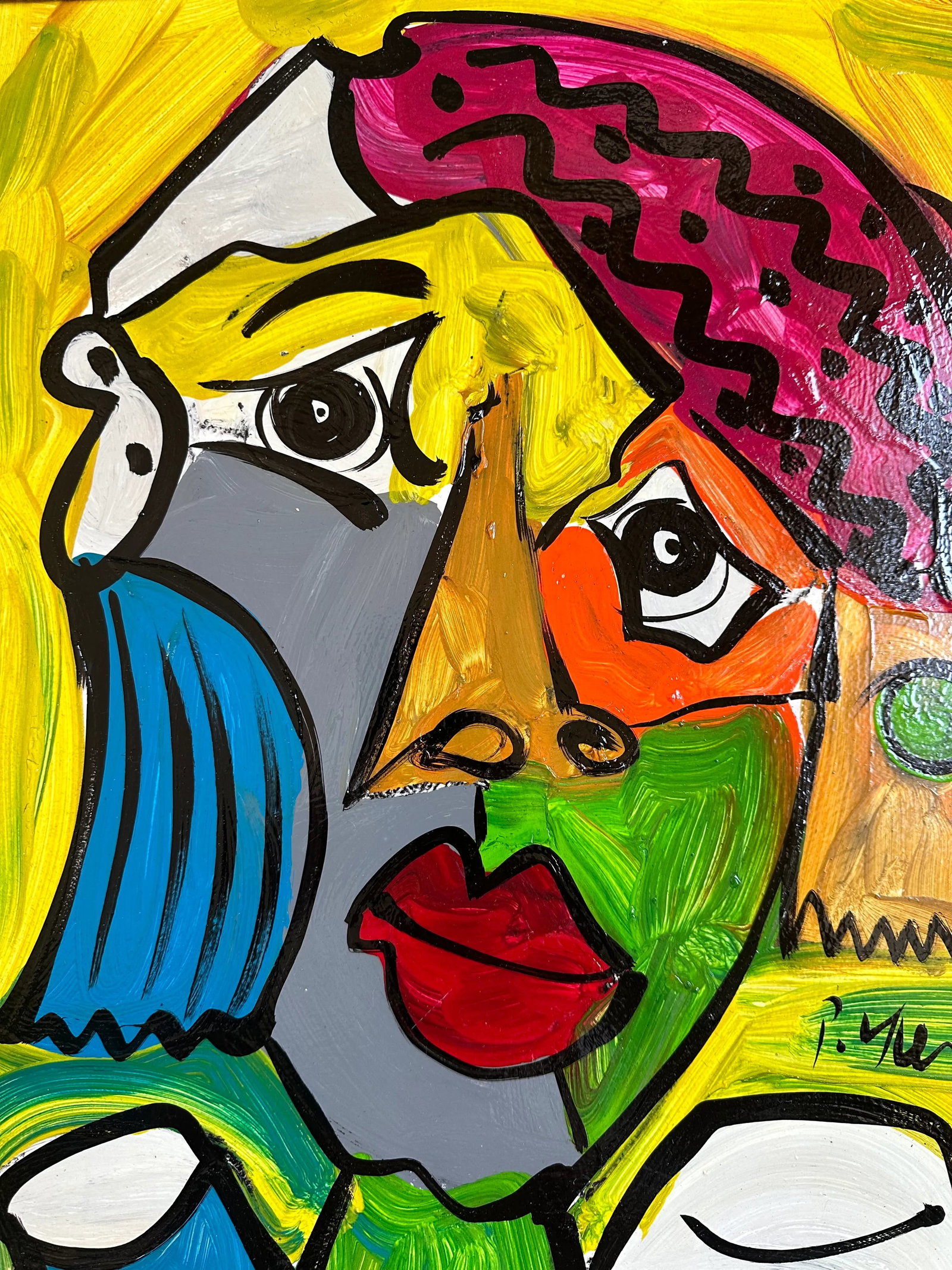 1972 Picasso Style Painting by Peter Keil, Framed - 4