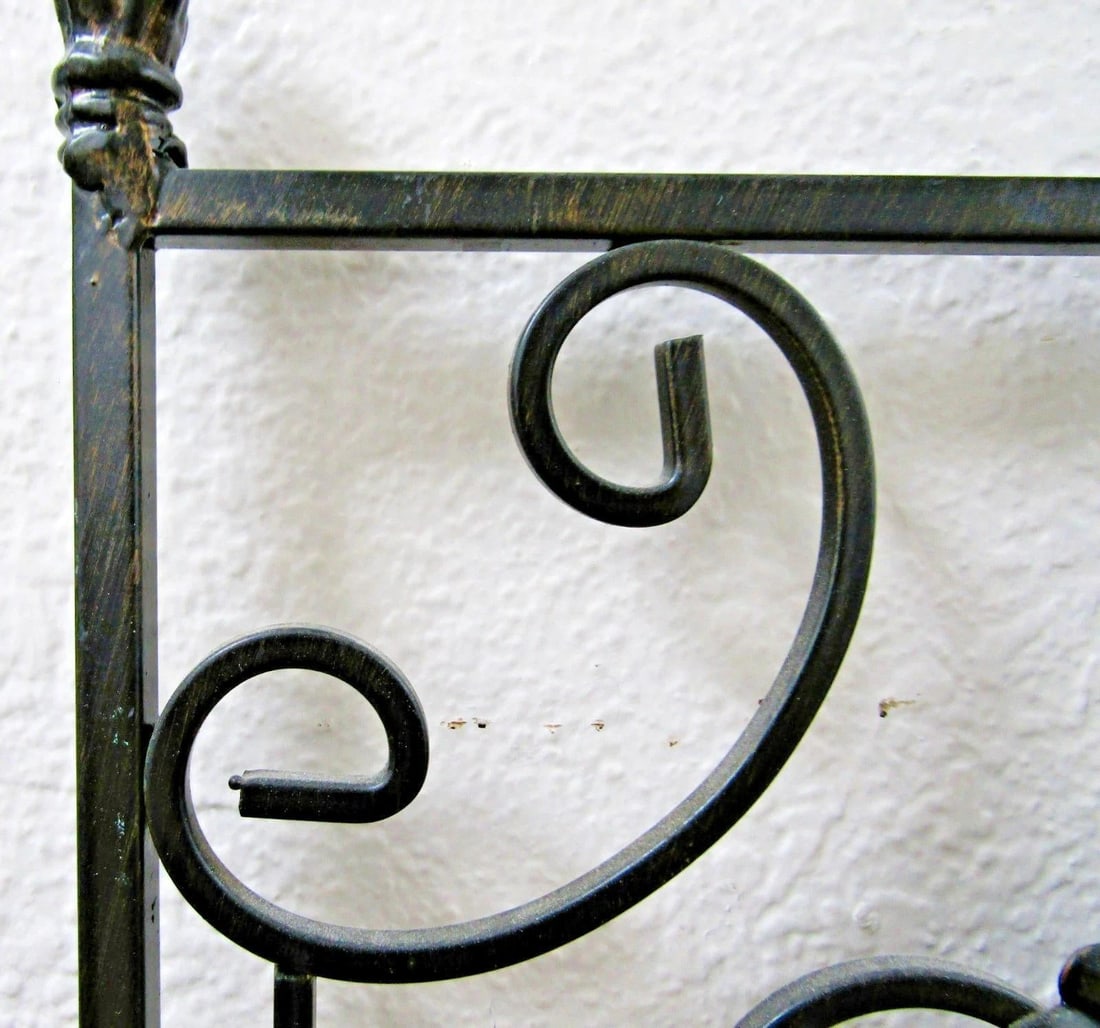 Vintage Regency Black Wrought Iron 3 Panel Room Divider - 10