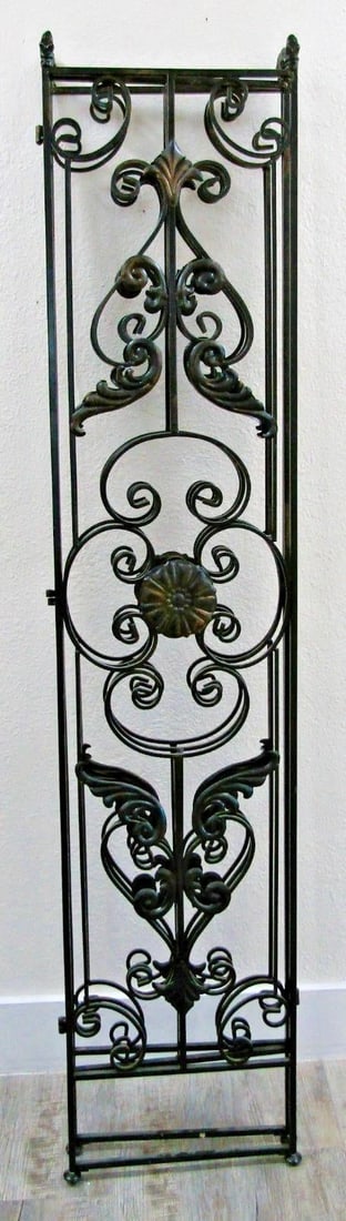 Vintage Regency Black Wrought Iron 3 Panel Room Divider - 15