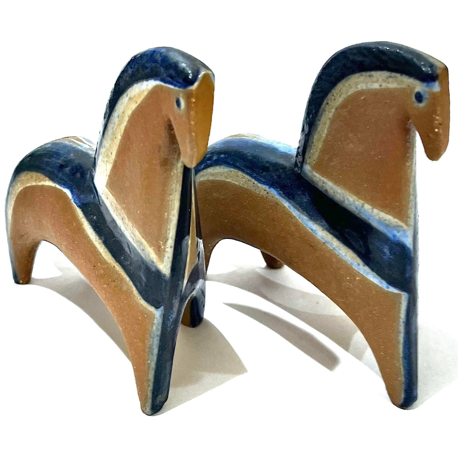 1960's Lisa Larson - Gustavberg - Swedish Lilla Zoo Horses - A Pair - 12