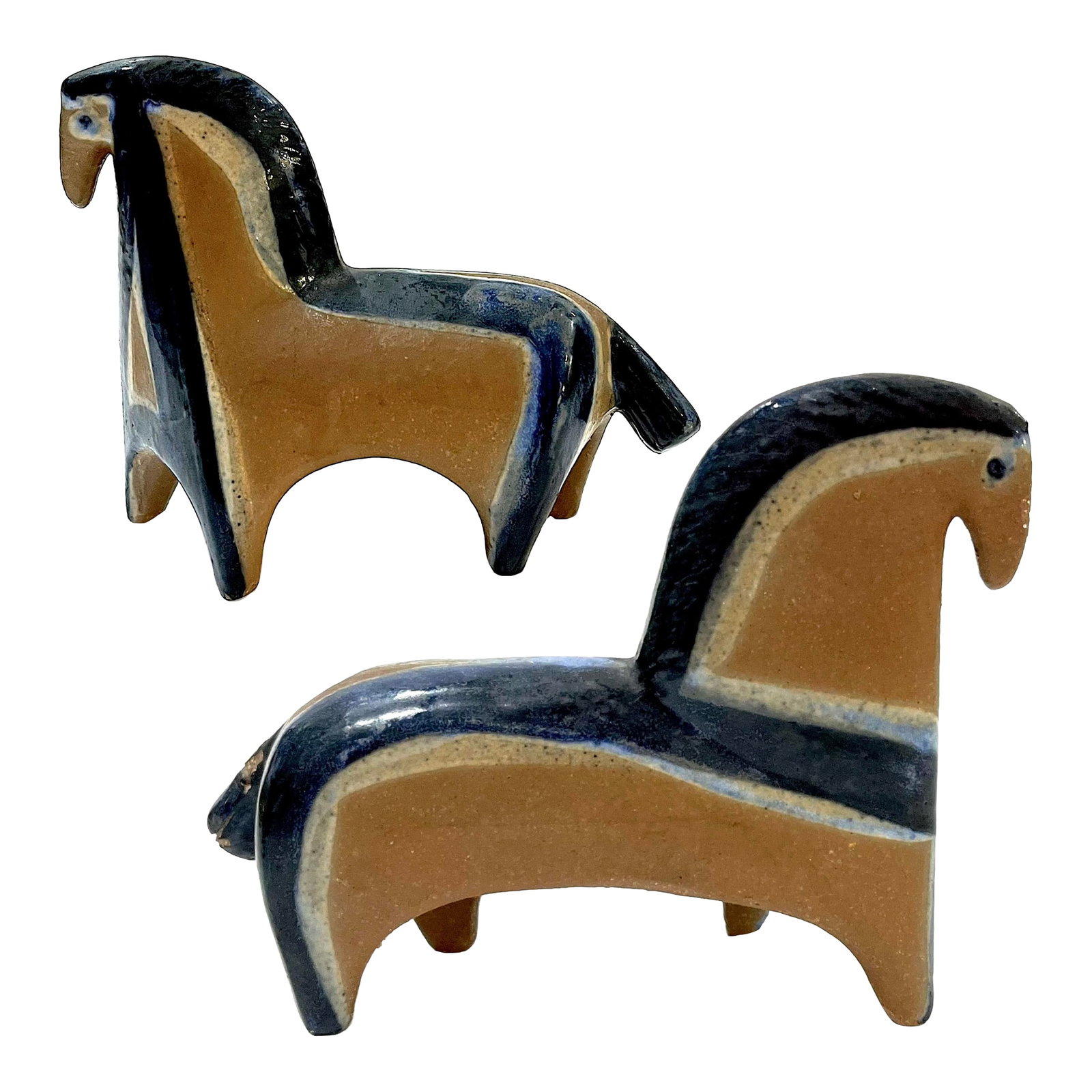 1960's Lisa Larson - Gustavberg - Swedish Lilla Zoo Horses - A Pair: Lisa Larson (1931-2024) is considered one of Sweden's most influential ceramists. For over forty years she was the leading designer at the Gustavberg Porcelain Factory. In 1955 she designed the