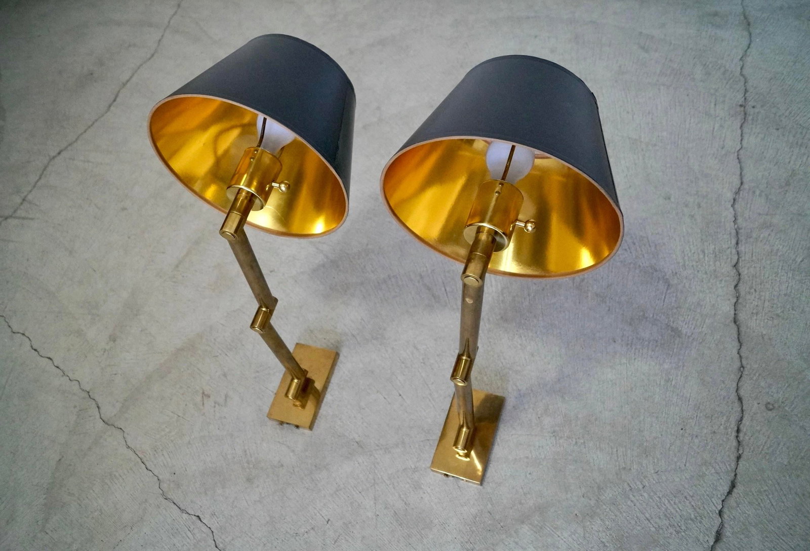 1960's Mid-Century Hollywood Regency Brass Sconces by Chapman - A Pair - 5