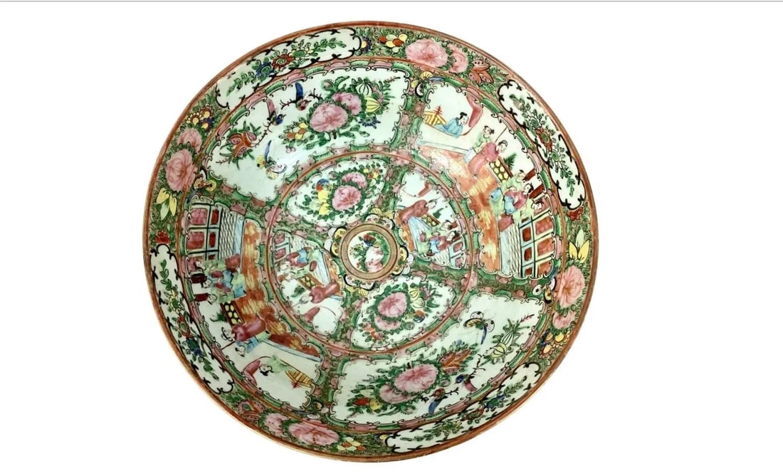Large Chinese Porcelain Famille Rose Medallion Bowl #10 - 5