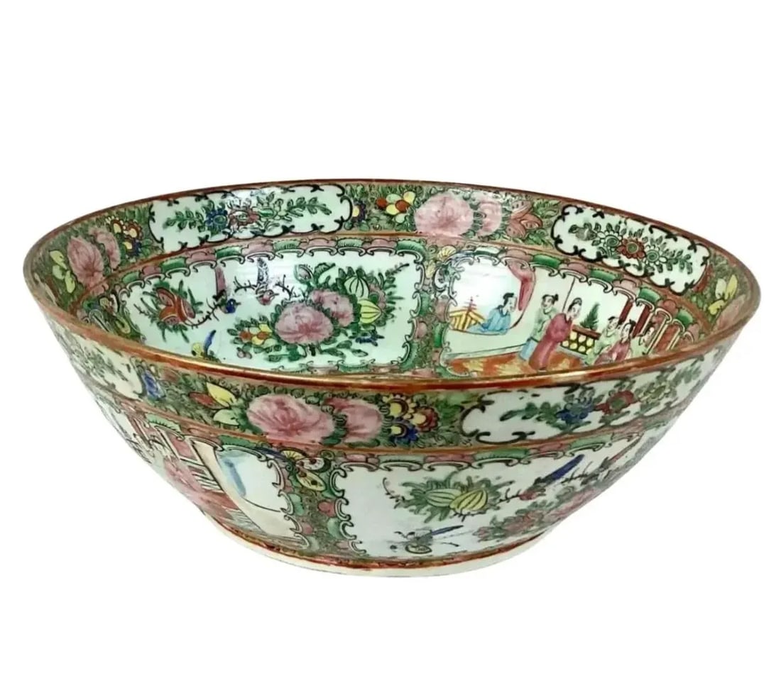 Large Chinese Porcelain Famille Rose Medallion Bowl #10 - 9