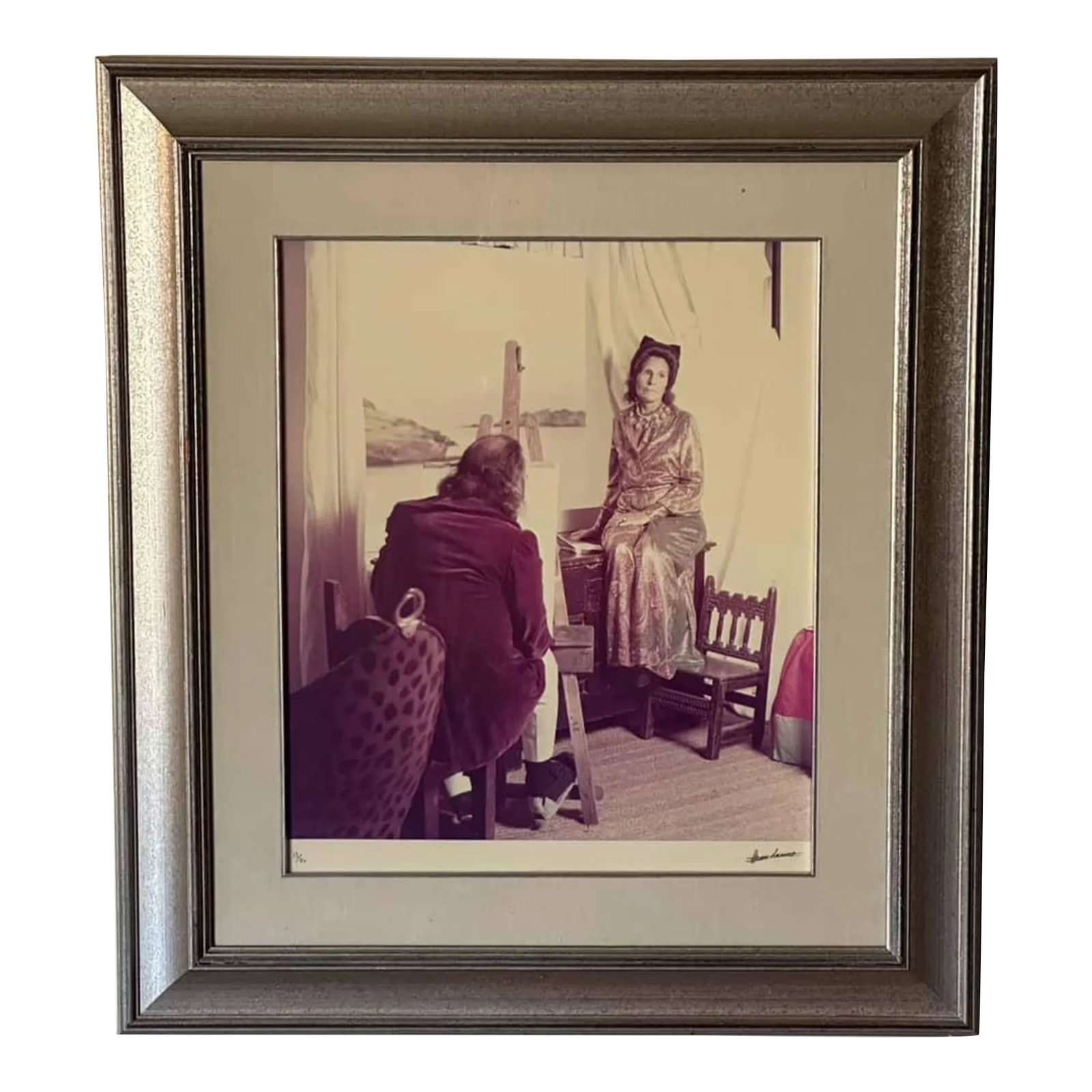 Marc Lacroix Photograph of Salvador Dali Painting His Muse and Wife - Gala: Marc Lacroix color photograph of Salvador Dali painting Gala, his wife and muse. Marc Lacroix (1927-2007) was a French photographer. In the Dali Museum in Figueres, Spain, there is a large room dedica