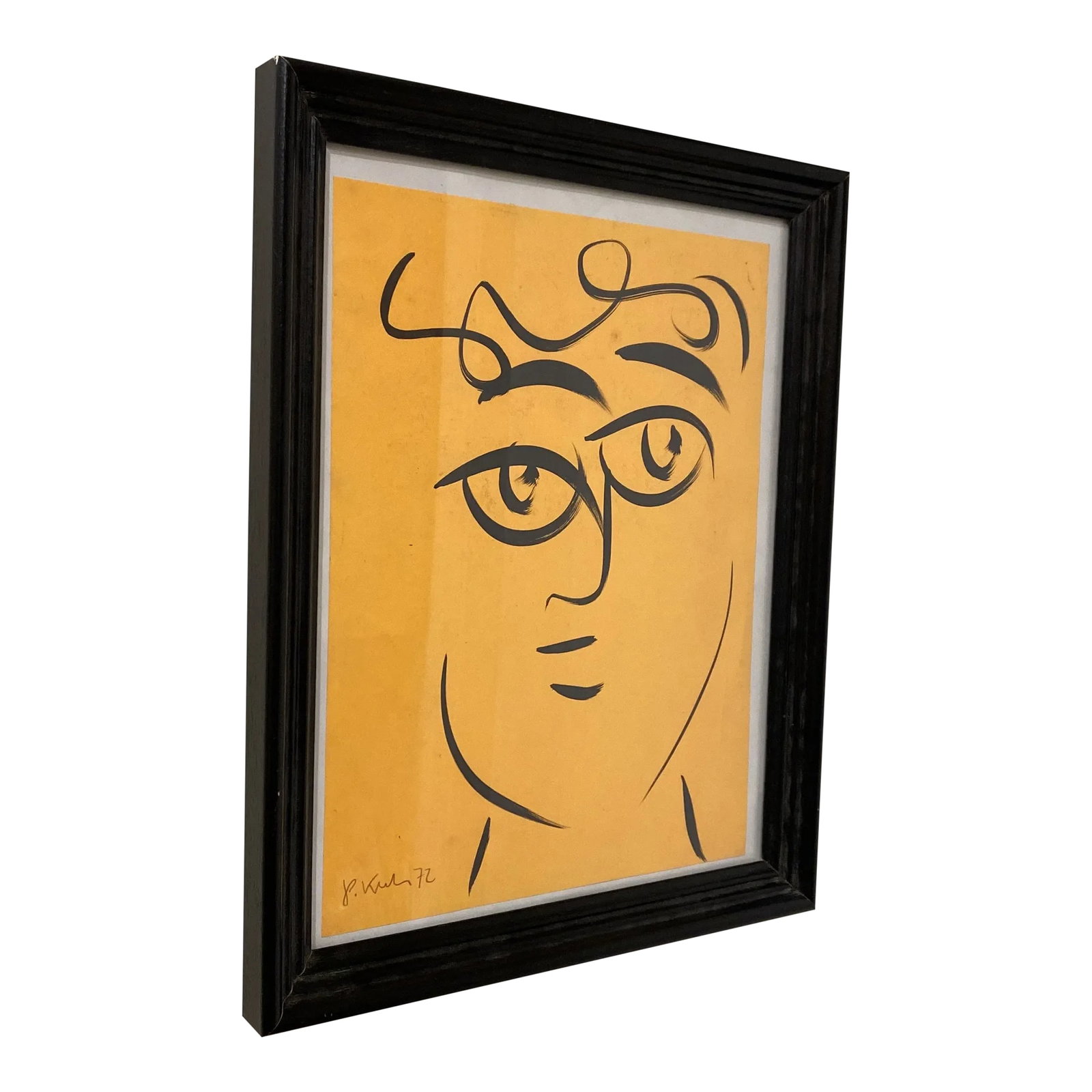 Peter Keil Original Orange Abstract Portrait Painting 1972: Fantastic original paintings by Listed world renowned artist Peter Robert Keil (born 1942 Germany) Peter has self proclaimed to be the last of the living legend artists working in his career with grea