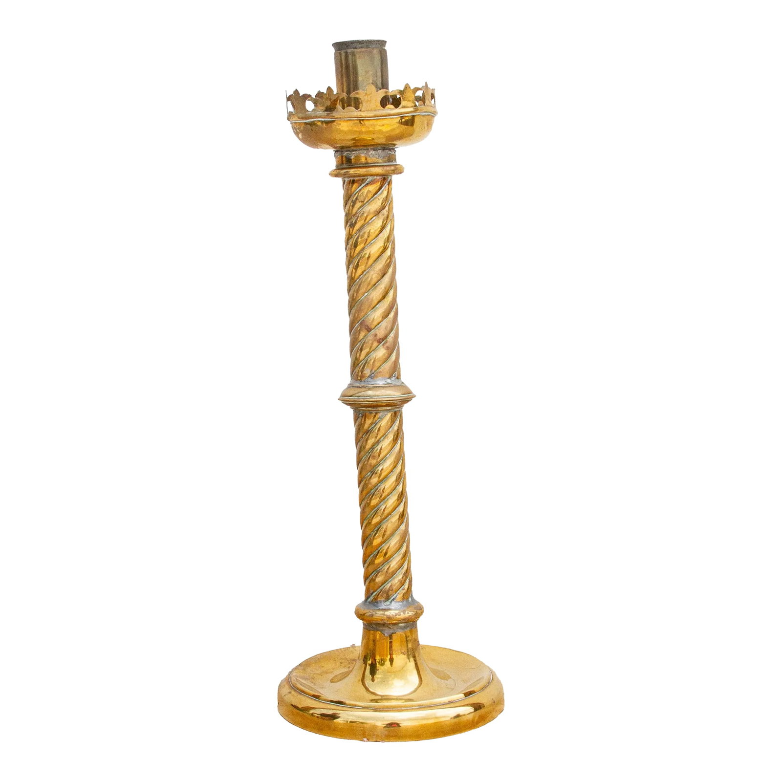 Tall Antique Brass Candle Holder (1 of 10)