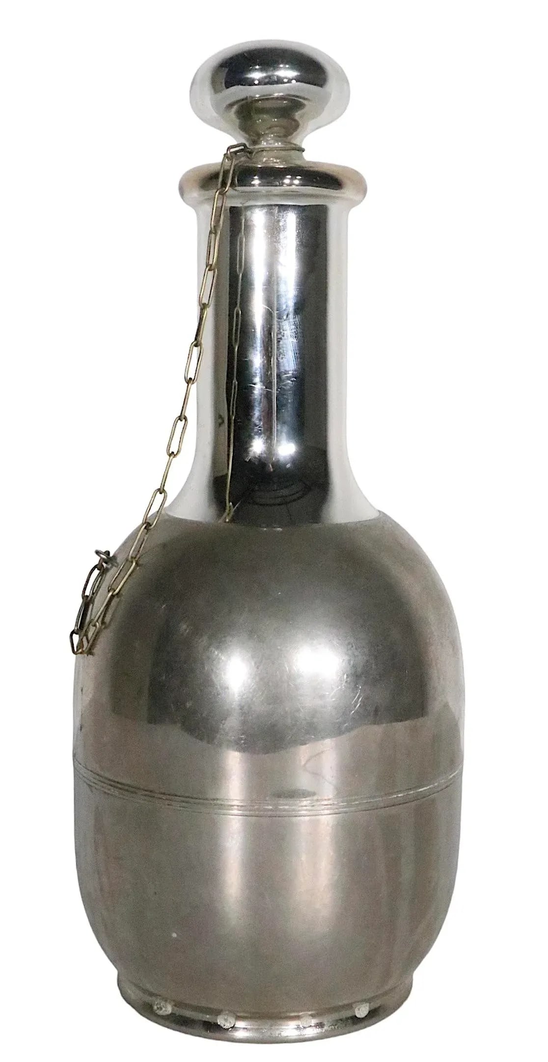 Glass Lined Metal Carafe With Original Mirrored Glass Stopper American Thermos Bottle Co. C. 1911 - 10