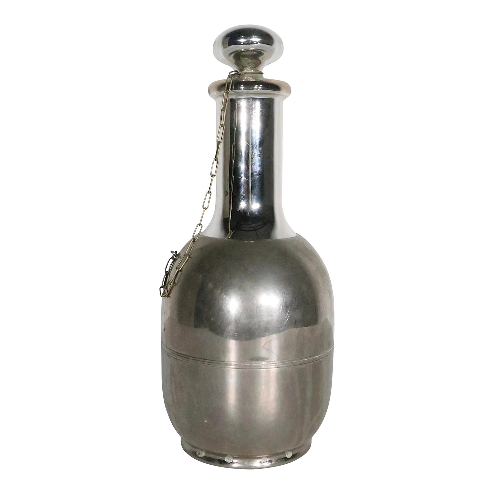 Glass Lined Metal Carafe With Original Mirrored Glass Stopper American Thermos Bottle Co. C. 1911 (1 of 10)