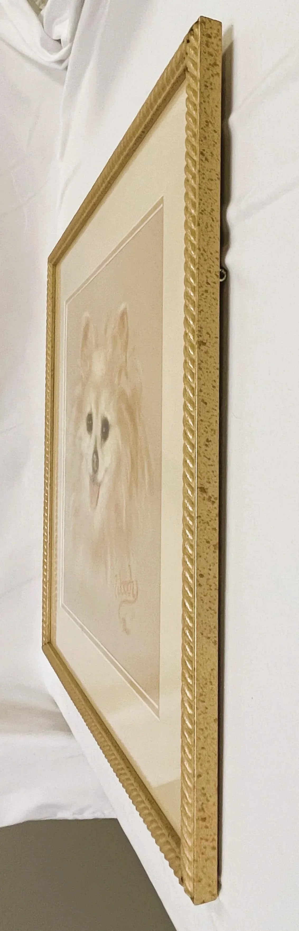 Framed Signed Original Pastel Portrait of a Happy Pomeranian - 6