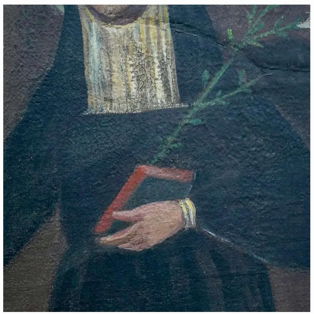 Saint Catherine of Siena Oil on Canvas Spanish Colonial Painting - 2