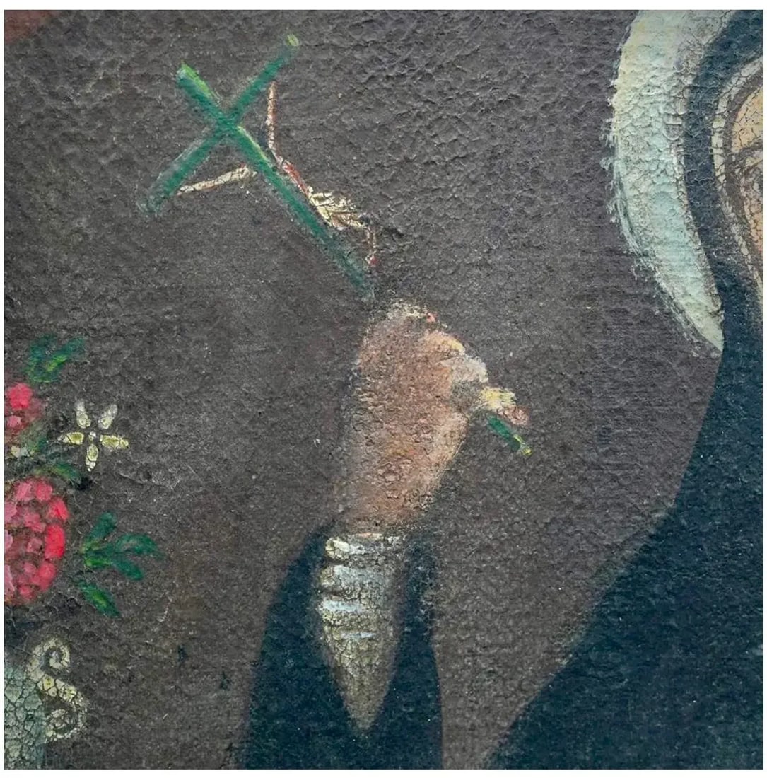 Saint Catherine of Siena Oil on Canvas Spanish Colonial Painting - 4