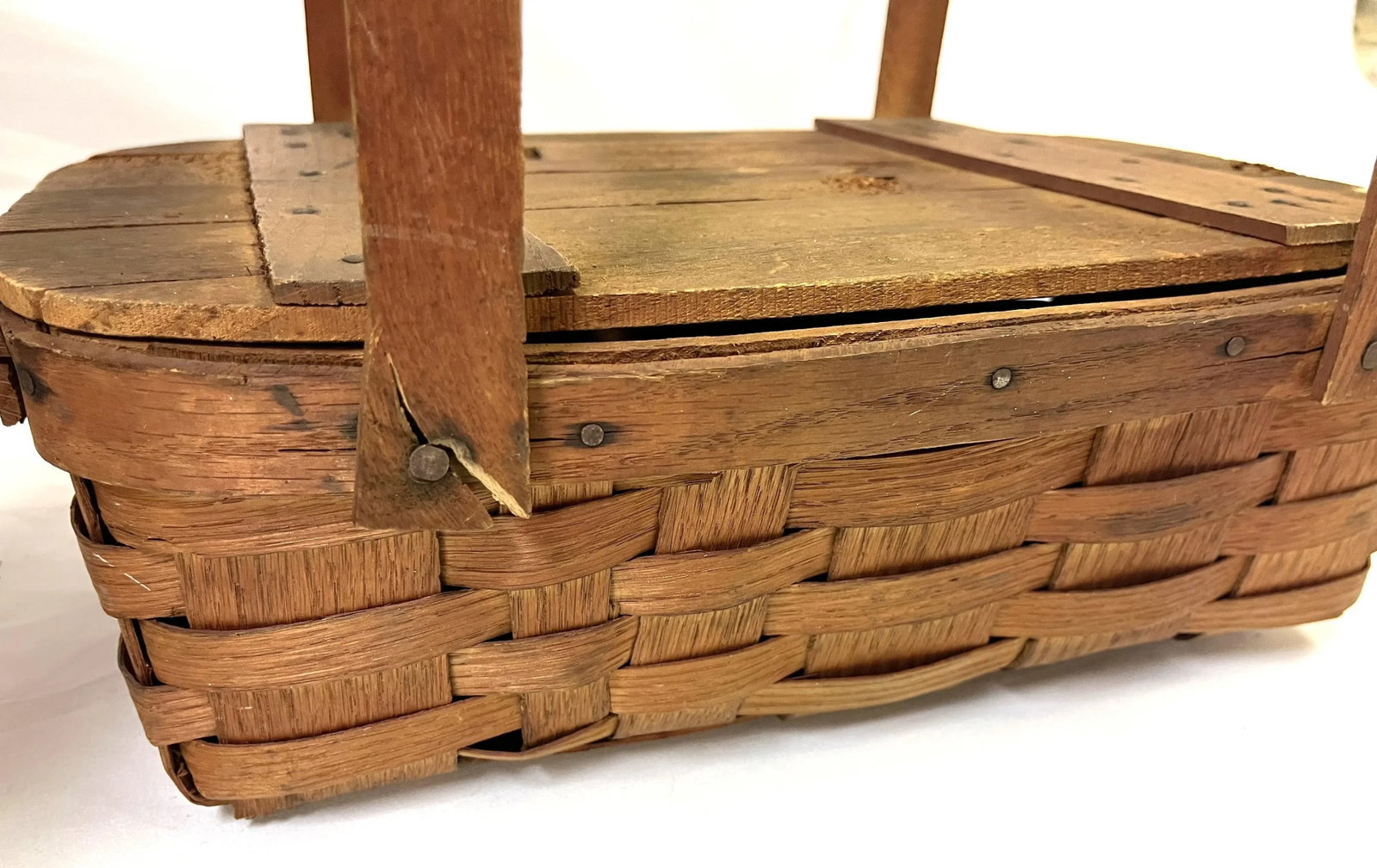 Early 1900's Primitive Wov-N-Wood by JeryWil Lidded Baskets- Set of 3 - 11