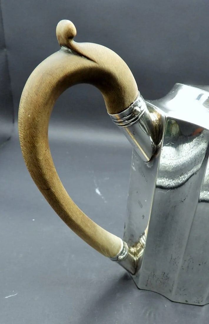 Antique Sterling Silver George Baskerville London Geo III Teapot With Matching Trivet 1796 - 8