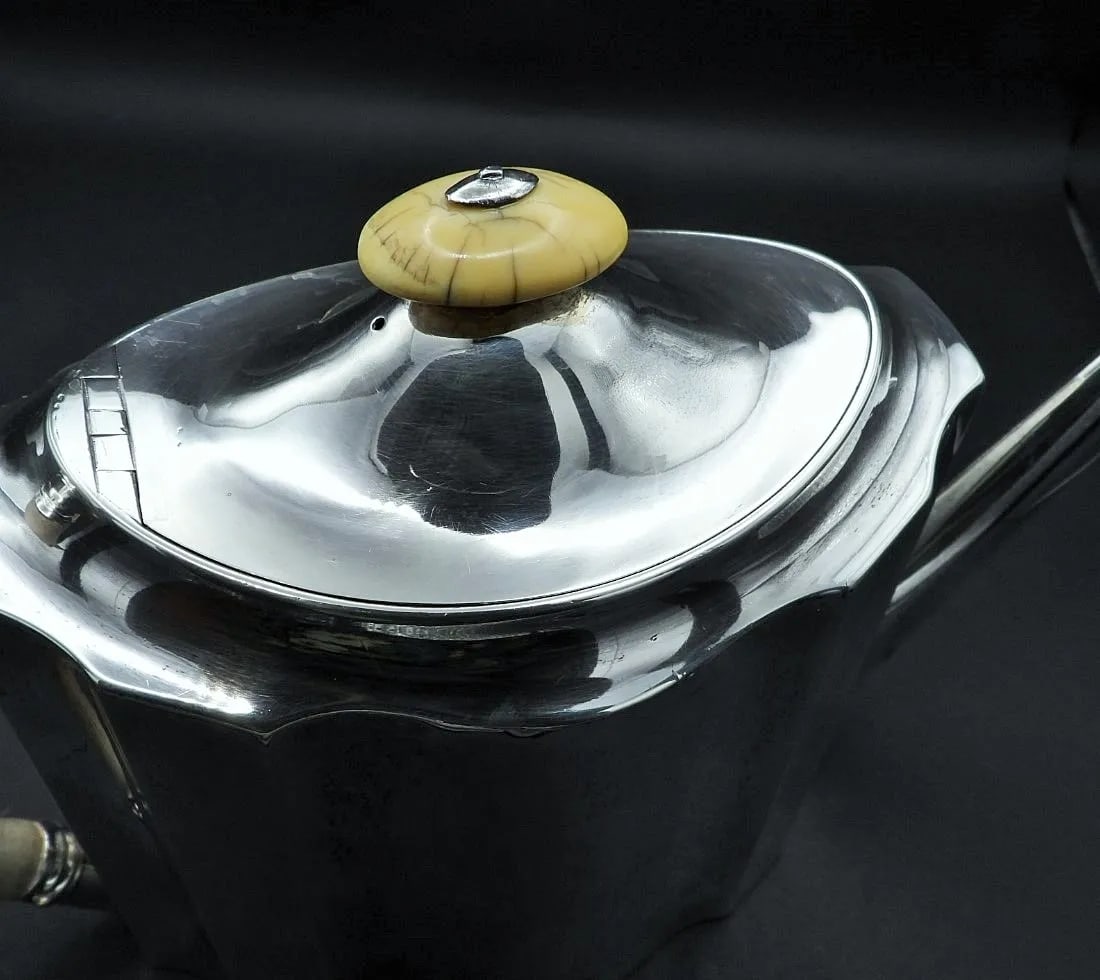 Antique Sterling Silver George Baskerville London Geo III Teapot With Matching Trivet 1796 - 9