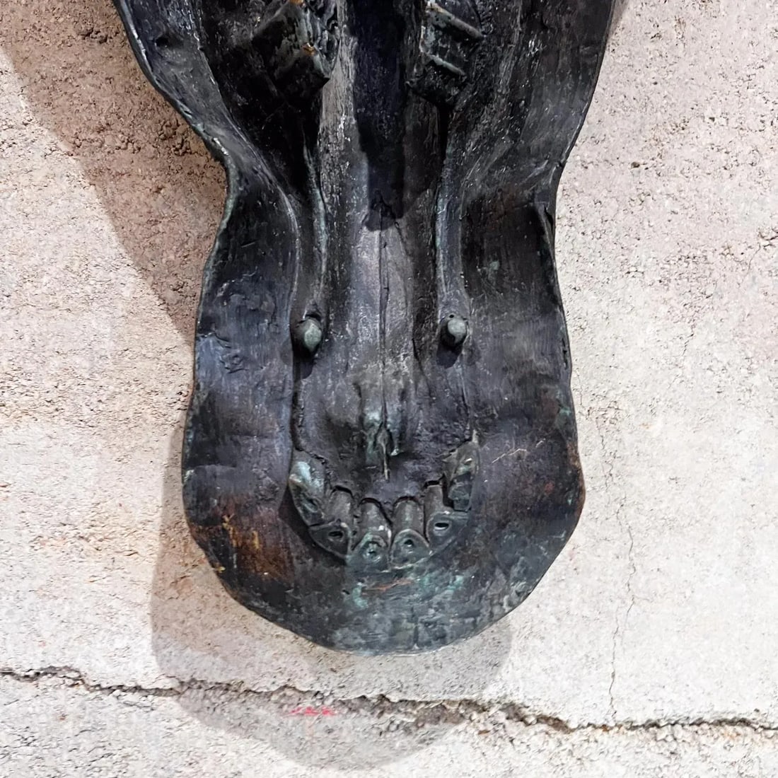 1980s Hippopotamus Head Bronze Skull Sculpture After Giacometti - 3