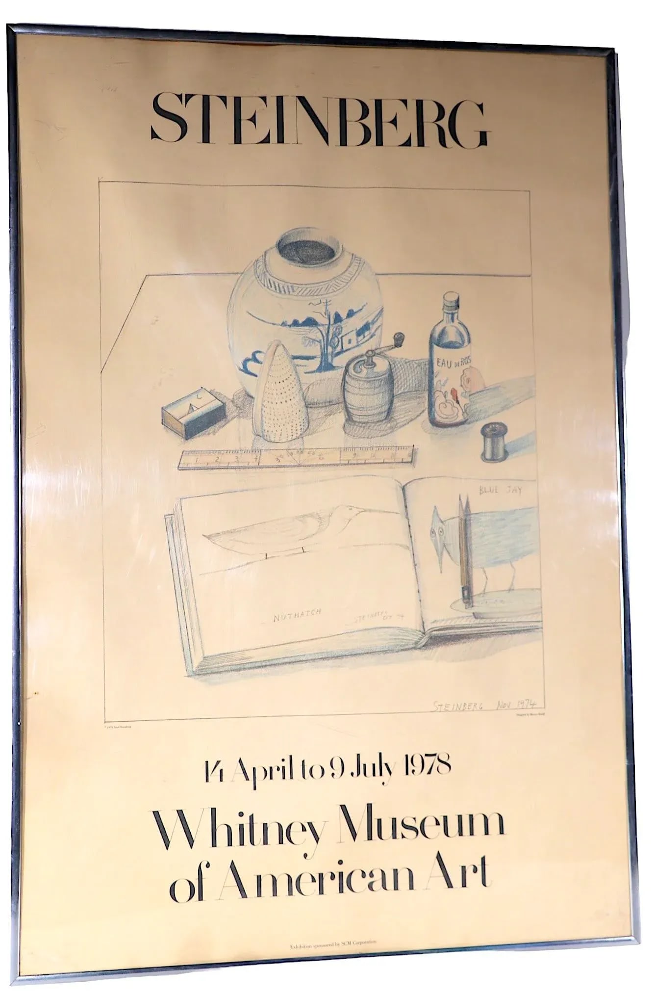 Original Framed Steinberg Whitney Museum Poster C 1978 - 5