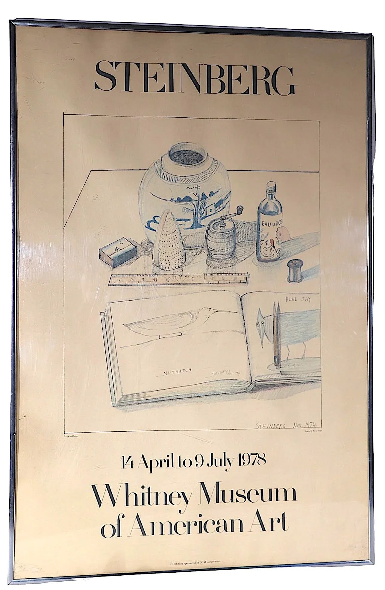 Original Framed Steinberg Whitney Museum Poster C 1978 - 6
