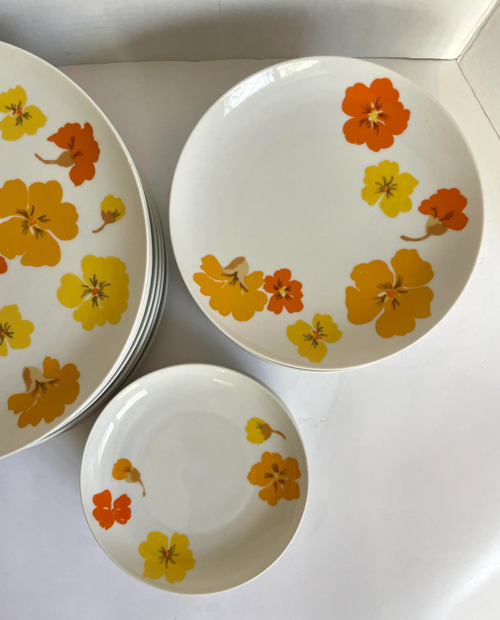 1960's Suisse Switzerland "Lugano" Porcelain Floral Dinnerware Set - 10