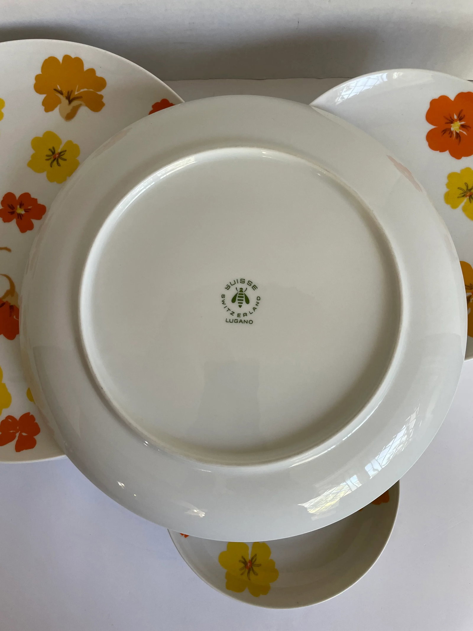 1960's Suisse Switzerland "Lugano" Porcelain Floral Dinnerware Set - 11