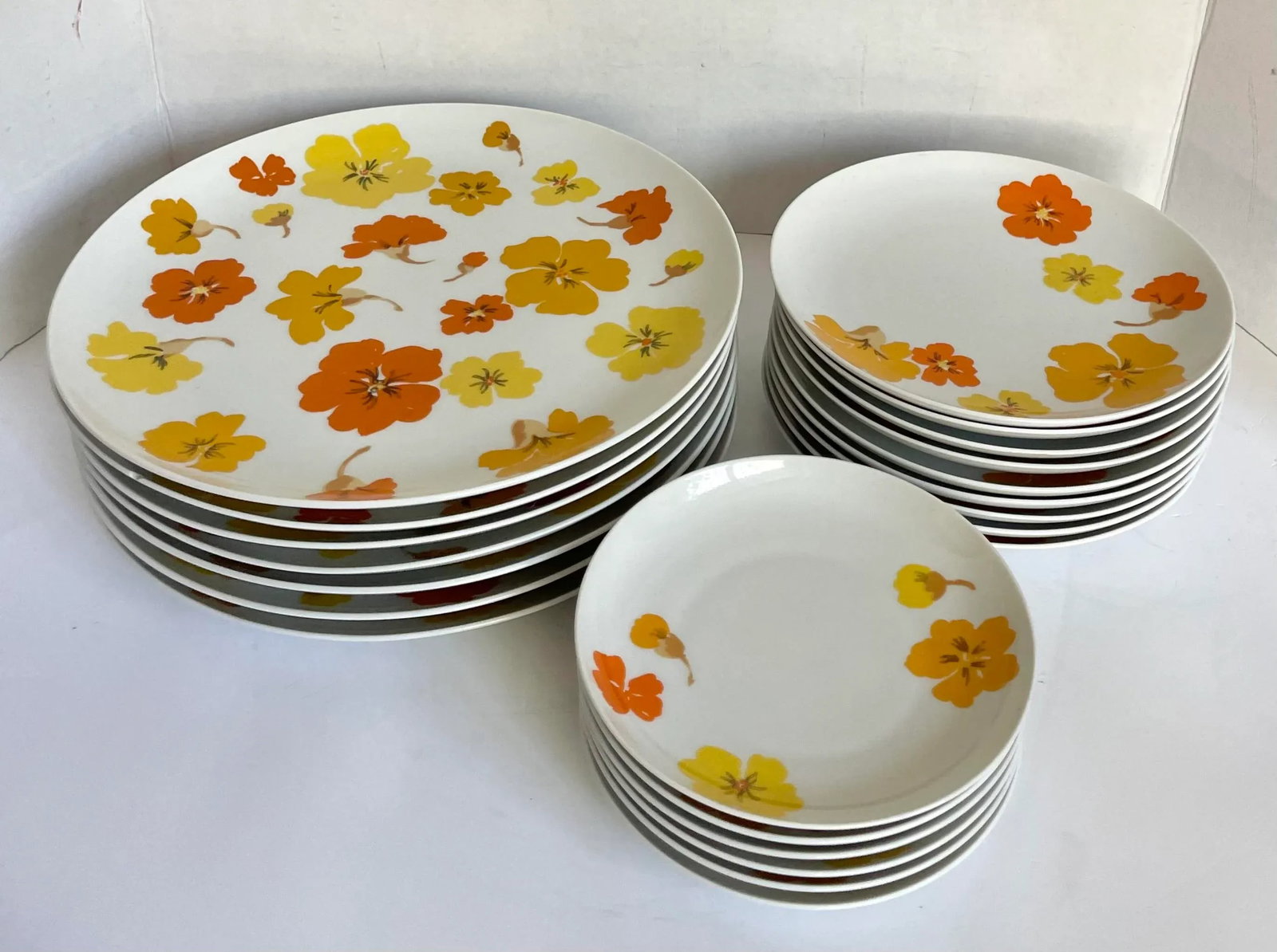 1960's Suisse Switzerland "Lugano" Porcelain Floral Dinnerware Set - 8