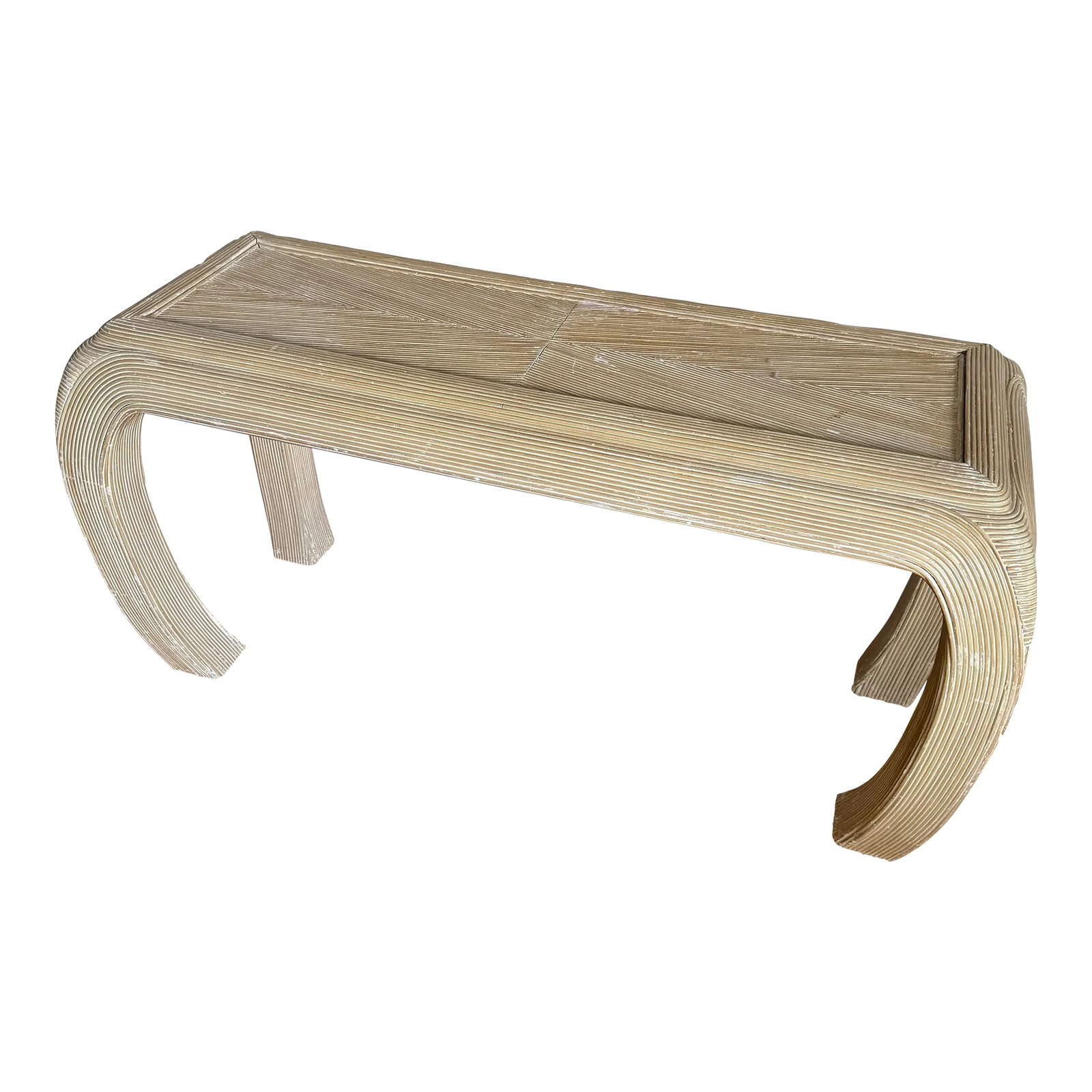 Late 20th Century Pencil Reed Console Entry Table in Style of Karl Springer (1 of 9)