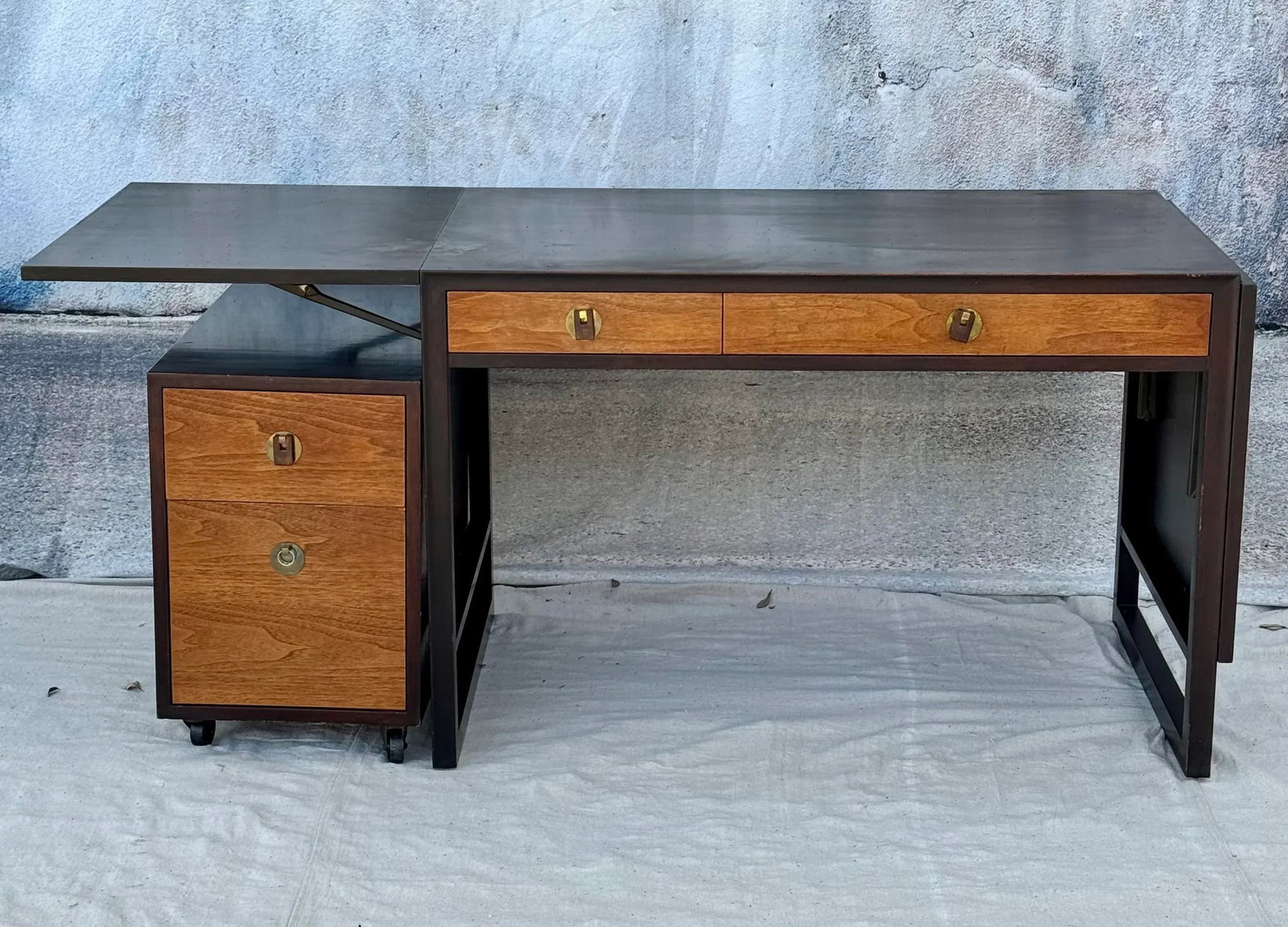 Edward Wormley for Dunbar Desk With Drop Leaves and File Cabinet - 10