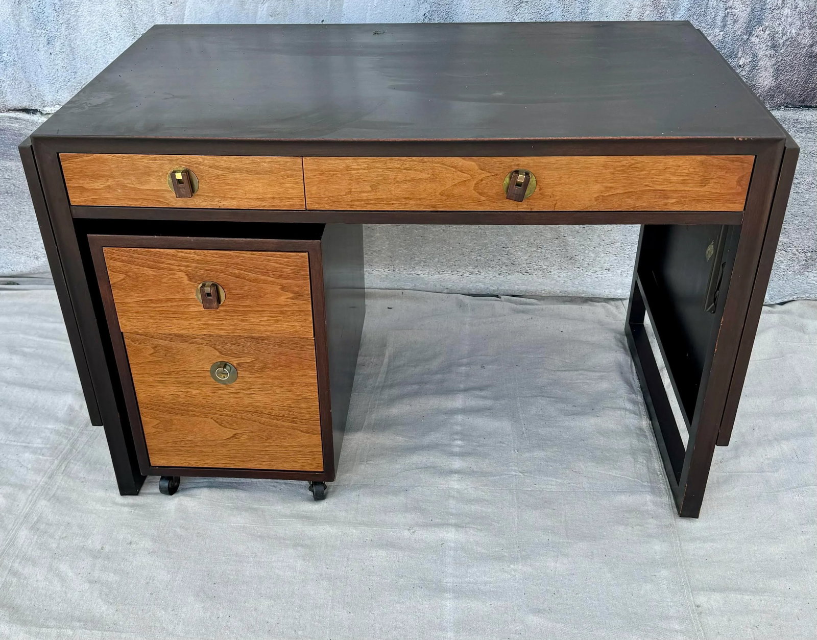 Edward Wormley for Dunbar Desk With Drop Leaves and File Cabinet - 4