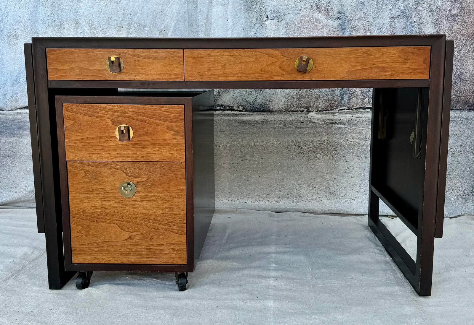 Edward Wormley for Dunbar Desk With Drop Leaves and File Cabinet - 5