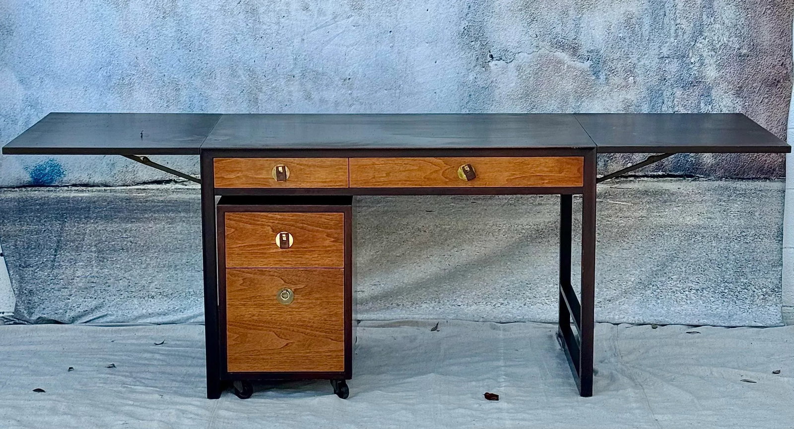 Edward Wormley for Dunbar Desk With Drop Leaves and File Cabinet - 7
