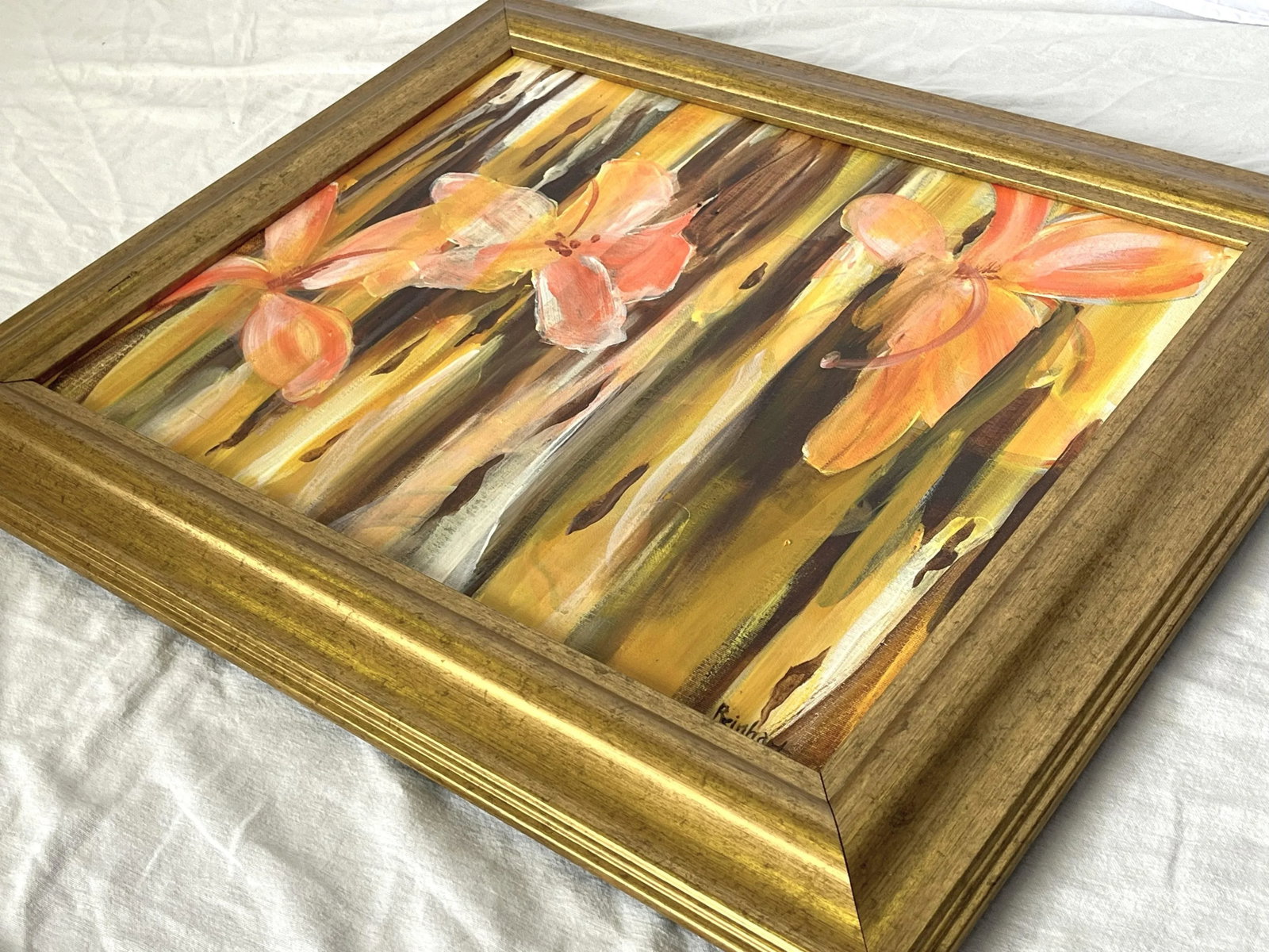 Signed Original Painting by Karen Reinhart (American, 1938-2023) Titled 'Flower Power' - 10