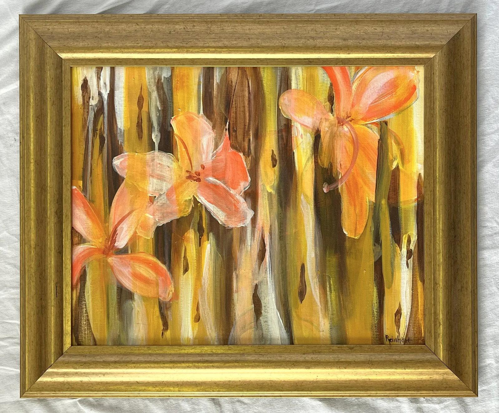 Signed Original Painting by Karen Reinhart (American, 1938-2023) Titled 'Flower Power' - 11